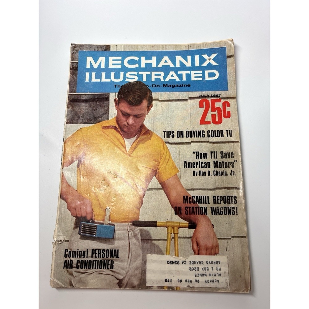 Mechanix Illustrated July 1967 Vintage Magazine Color TV Auto Industry Camel Ad
